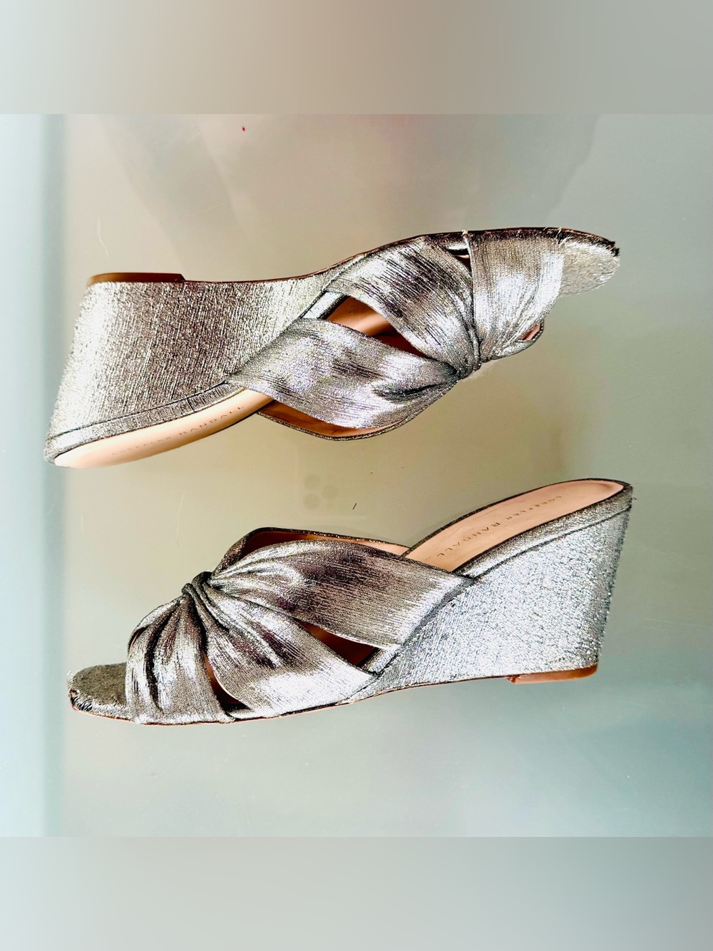 Loeffler Randall silver wedge heel